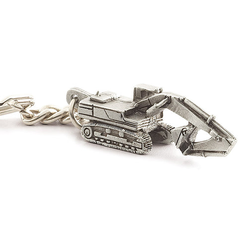 Hydraulic Excavator Pewter Key Tag