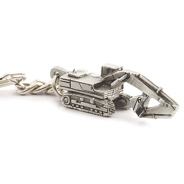 Hydraulic Excavator Pewter Key Tag