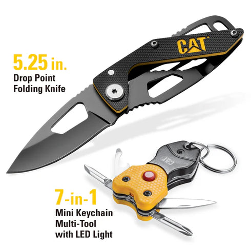 2 Piece Folding Knife and Keychain Set