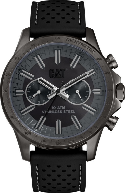 Reloj multiusos Boston con esfera negra y correa de silicona negra