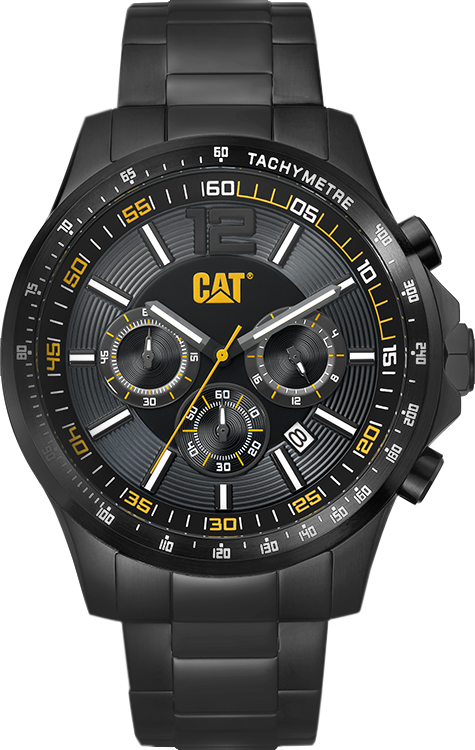 Boston Chrono Watch Black Dial w/Black Stainless Strap