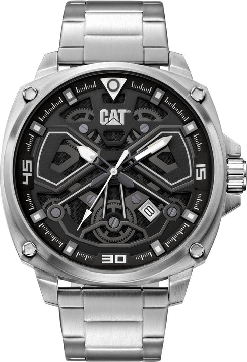 Reloj Tokyo con esfera negra y acero inoxidable y correa de acero inoxidable.