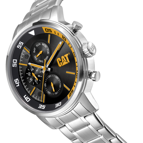 Sail Watch Blk/Ylw Dial Stainless Steel w/Stainless Steel Strap