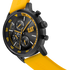 Reloj de vela con esfera amarilla de acero inoxidable y correa de silicona
