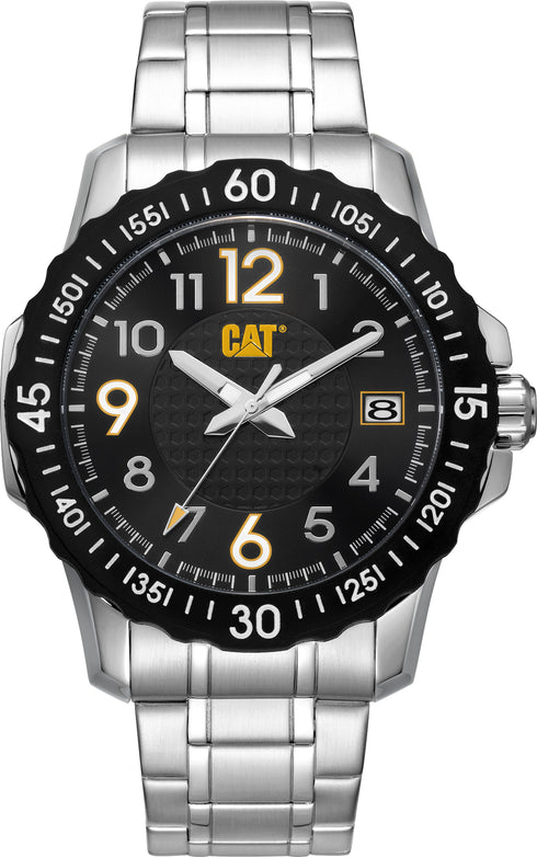 Reloj Downforce con esfera negra y correa de acero inoxidable