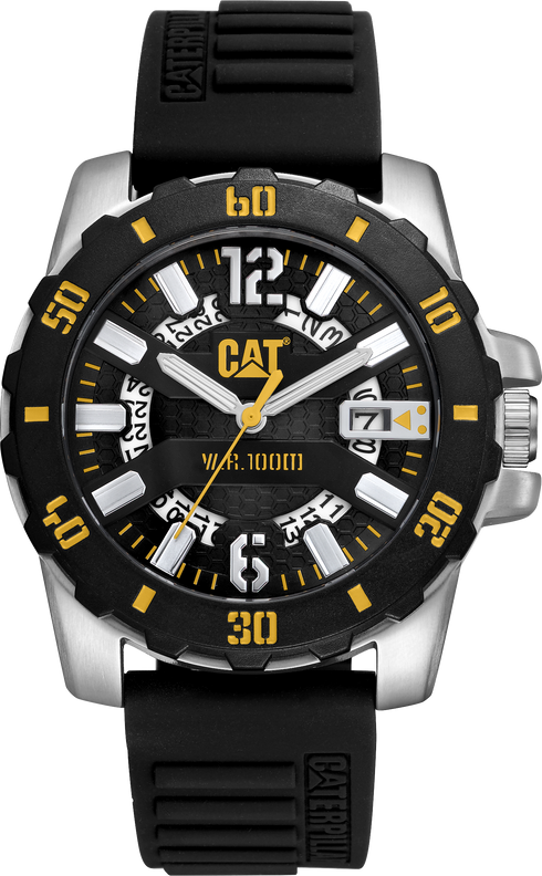 Steel Barricade Watch Black/Yellow Dial w/Silicone Strap
