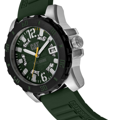 Steel Barricade Watch Green Dial w/Silicone Strap