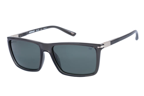Classic Front Sunglasses Gloss Grey w/Solid Green Lens