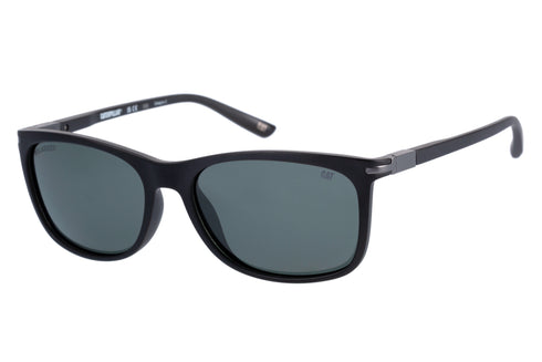 Matte Black Sunglasses w/Solid Green Lens