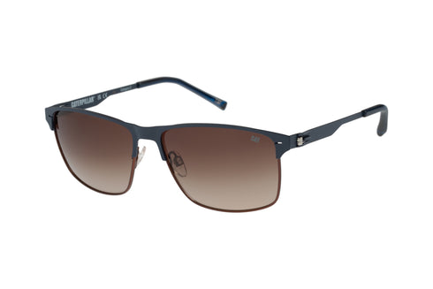 Flat Sheet Sunglasses Matte Navy w/Brown Grad Lens