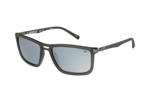 Gafas de sol polarizadas gris mate con lente plateada brillante