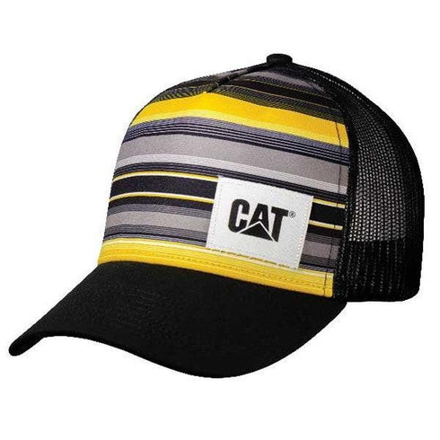 Gorra de rayas amarillas con malla negra