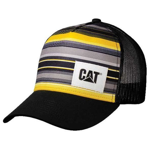 Yellow Stripe Cap w/Black Mesh