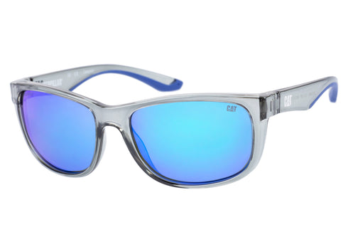 Classic Sunglasses Gloss Grey w/ Blue Mirror Lens