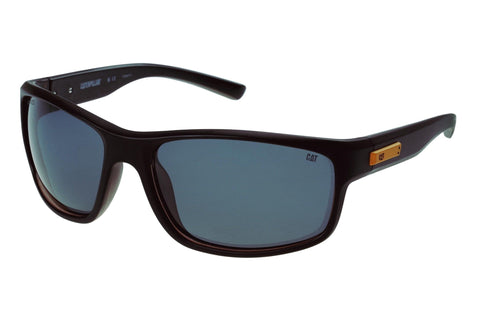 Gafas de sol con placa de metal, color negro mate y lentes ahumadas