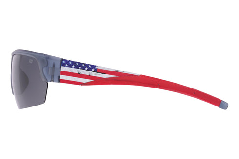 Gafas de sol Americana azul marino/cristal rojo con lentes ahumadas