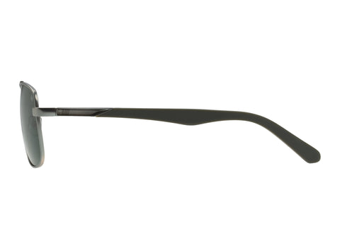 Gafas de sol Aviator XL de metal en color plata mate con lente verde sólido
