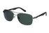 Gafas de sol Aviator XL de metal en color plata mate con lente verde sólido