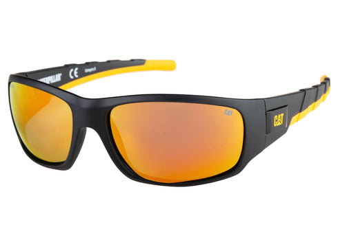 Gafas de sol Coffer en negro mate con lentes de espejo dorado