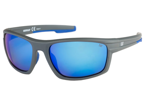 Motor Sunglasses Matte Grey w/Blue Mirror Lens