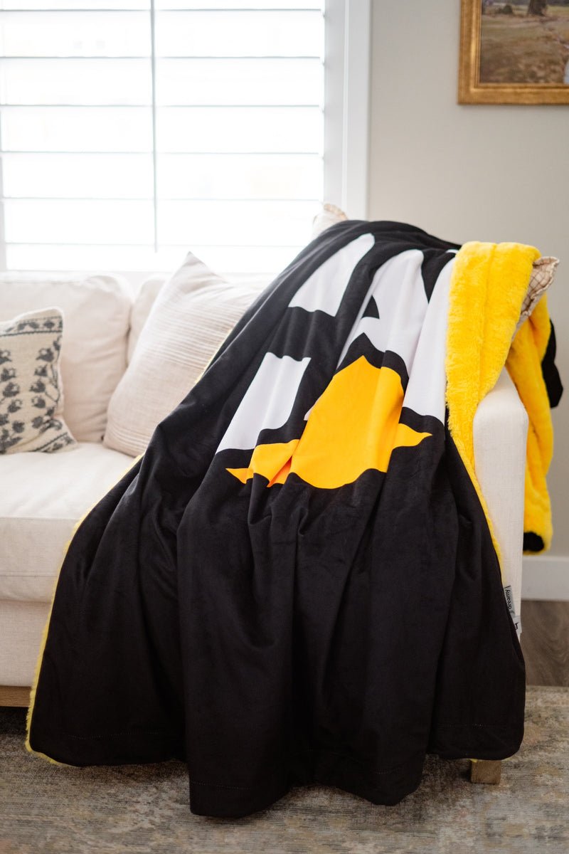 Black and yellow blanket hot sale