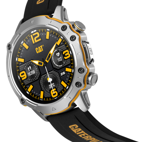 Reloj inteligente con esfera negra y correa de silicona