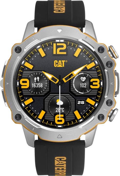 Reloj inteligente con esfera negra y correa de silicona