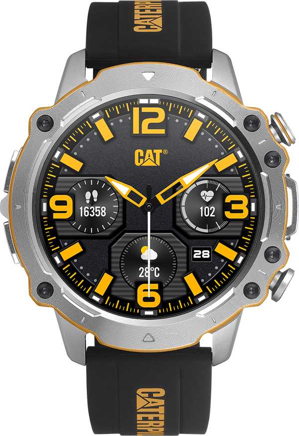 Smart Watch Black Dial w/Silicone Strap