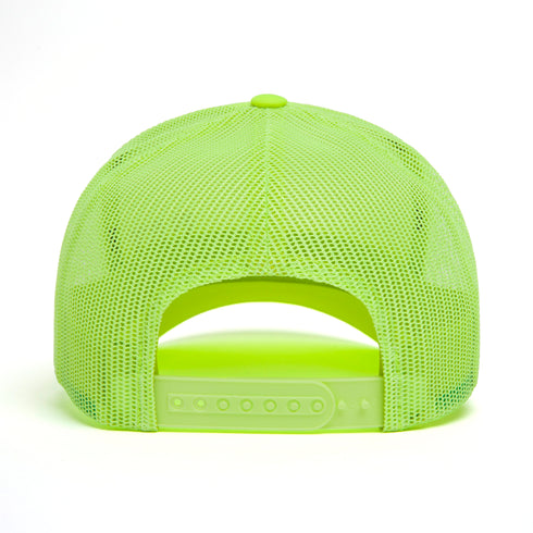 A high-visibility Yellow Trucker Hat with Neon Mesh
