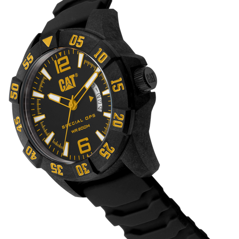 Reloj Special OPS 4 con esfera negra y correa de silicona