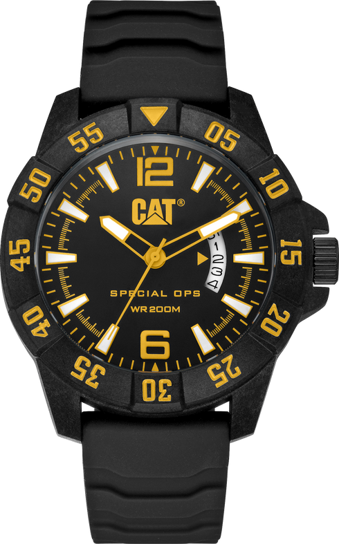 Reloj Special OPS 4 con esfera negra y correa de silicona