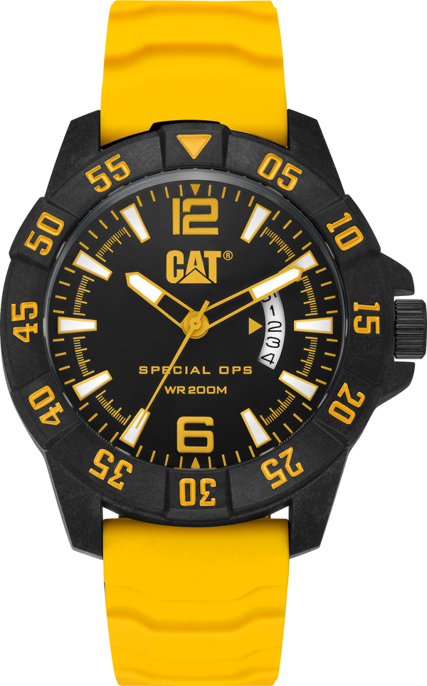 Special OPS 4 Watch Black/Yellow Dial w/Silicone Strap