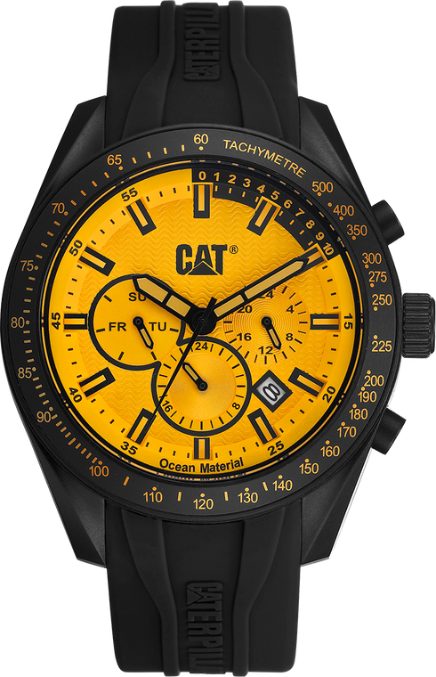 Oceania Multi Watch Yellow/Black Dial w/Silicone Strap