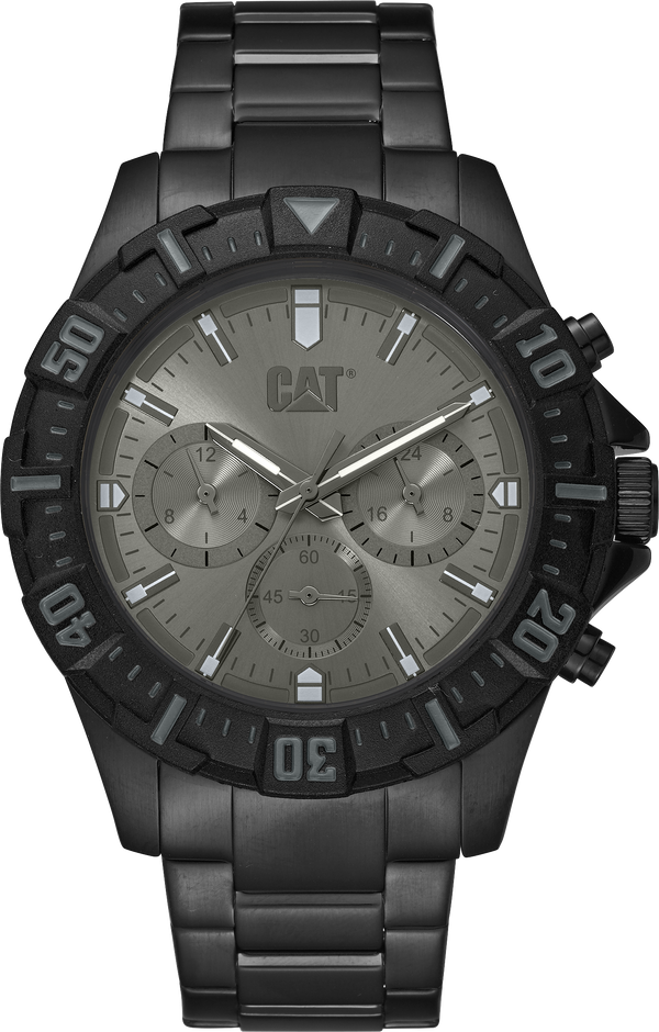 Moto Multi Watch Gun Grey Dial Stainless Steel w/Stainless Steel Strap