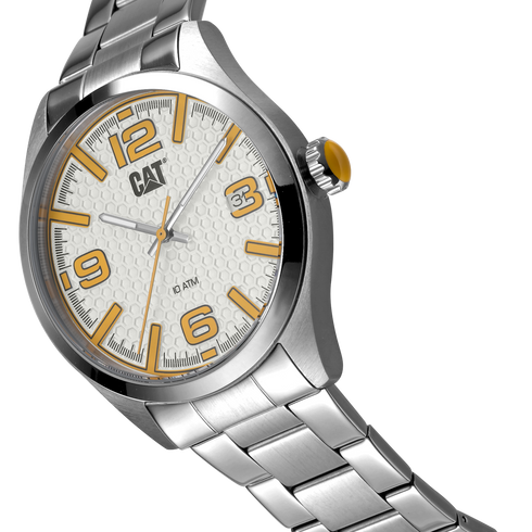 H-Dial Watch White Dial w/Stainless Steel Strap