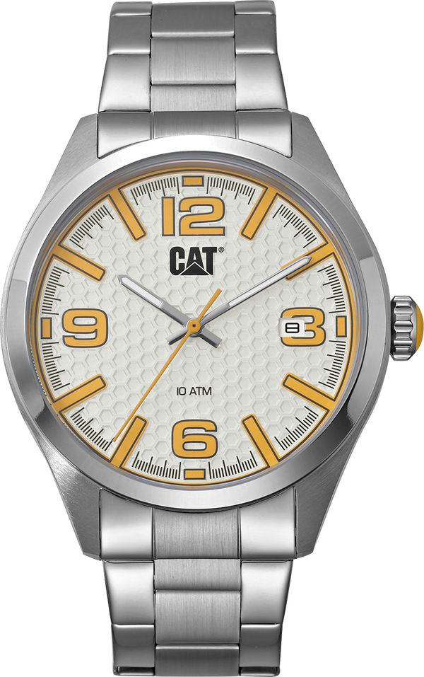 H-Dial Watch White Dial w/Stainless Steel Strap