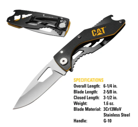 6-1/4" Folding Skeleton Knife with Bottle Opener and Polished Blade