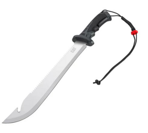 19" Straight Machete / Saw With Sheath & Shoulder Strap