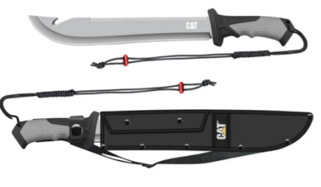 19" Straight Machete / Saw With Sheath & Shoulder Strap