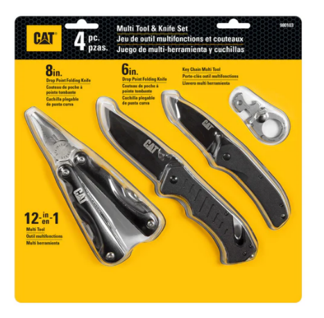 Juego de 4 herramientas multiusos y navaja plegable de bolsillo