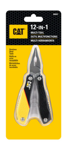 Herramienta multiusos 12 en 1 con mango amarillo y negro