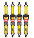 4 Piece Ratchet Tie Down Set with Soft Hooks - 16 Feet x 1-1/2 Inches