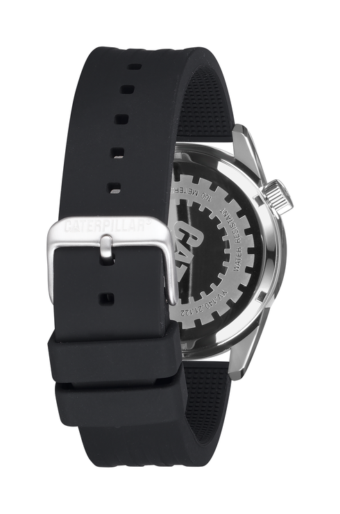 Icon Watch Black/Silver Dial Stainless Steel w/Silicone Strap