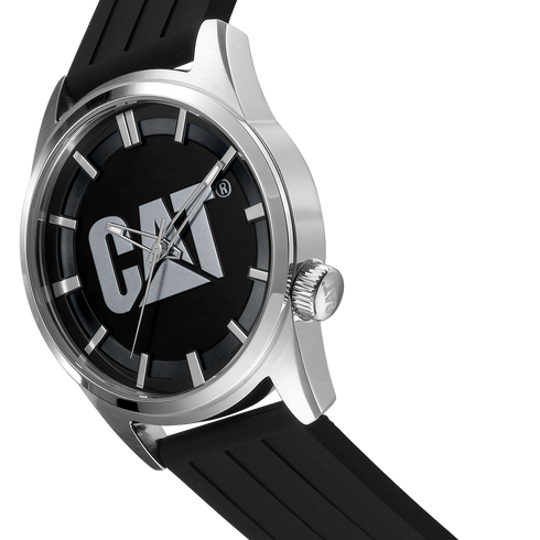 Icon Watch Black/Silver Dial Stainless Steel w/Silicone Strap