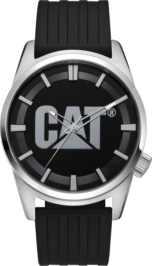 Icon Watch Black/Silver Dial Stainless Steel w/Silicone Strap