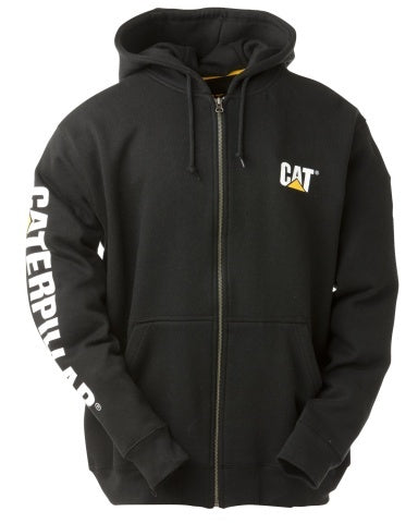 Full Zip Hoodie Banner Sweatshirt Black