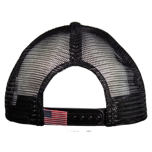 Classic Black Mesh Cap w/Flag on Back