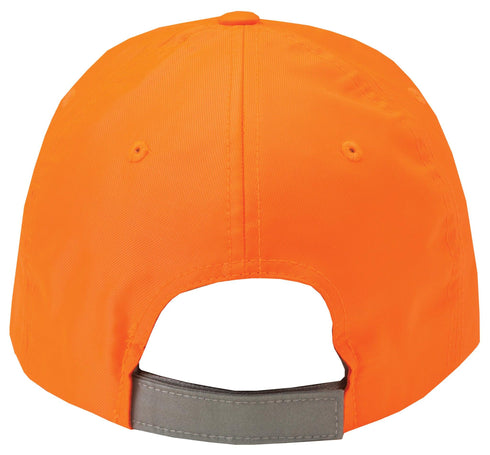 Gorra naranja de alta visibilidad con marca registrada