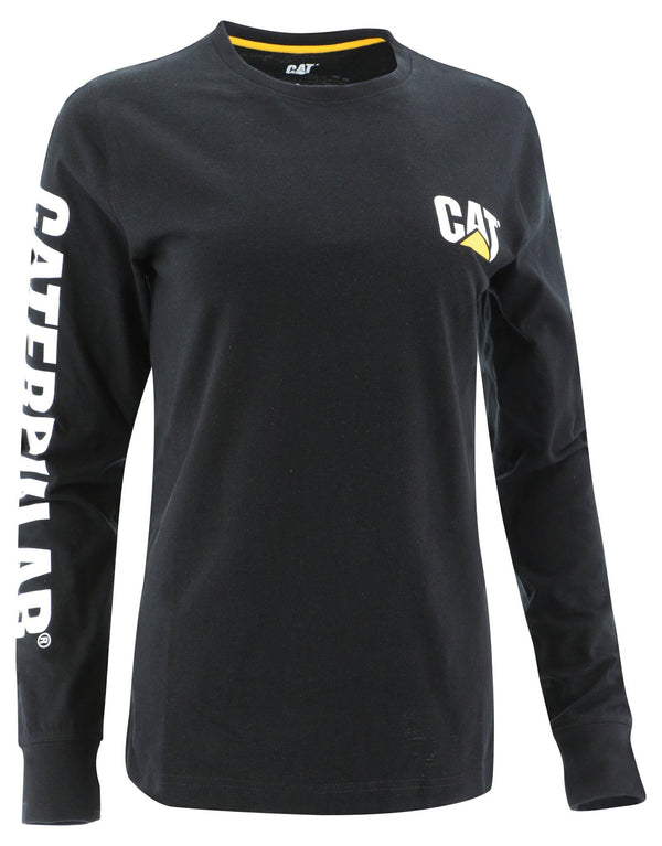 Camiseta de manga larga con estampado de marca registrada para mujer