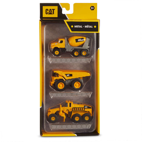 Metal Machines 3 Pack - Concrete Mixer, Dump Truck, Grader